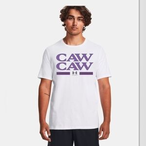 Under Armour Men's White Purple Graphic T-Shirt Sports Collection College